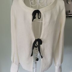 cream bow cardigan