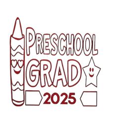 Pre School Grad 2025 Iron on Decal.