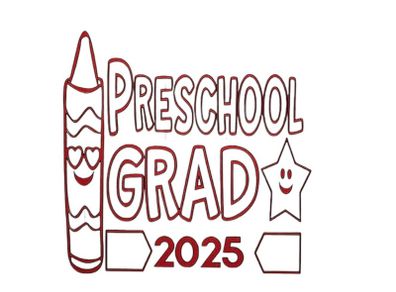 Pre School Grad 2025 Iron on Decal.