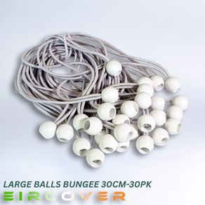 Large white bungee ball ties,30cm ( 30 pk )