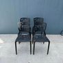 Set of 4 Black Modern Plastic Dining/ Stacking Chairs Image 2