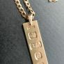 Heavy Gold chain and Gold Bar pendant 26 inch chain Image 2