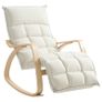 Upholstered Rocking Chair Relaxing Armchair with Armrests & Steel Frame for Living Room, Bedroom, Cream Image 9