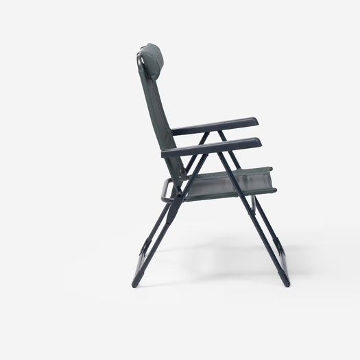 Comfortable, folding, reclining camping chair