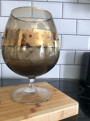 50% off ad dry!!! Large chalice vase lovely diamond detail