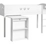 White wooden mid sleeper with pull out desk Image 4