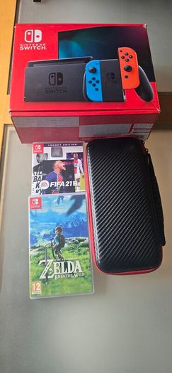 Nintendo Switch Bundle + 3 Games + 128GB SD Card + Case