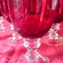 Piece Ruby Red Glass Stemmed Goblets Image 8