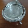 A vintage silver-plated butter dish or caviar bowl with a three-legged lid. Image 9