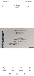 2 Westlife tickets