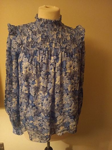 & Other Stories Smocked Blouse 36 uk 8 10