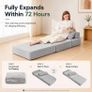 Folding Sofa Bed, Convertible Sleeper Chair, No Assembly (Grey) Boneless Sofa Couch, Foldable Mattress & Back Support, Portable Floor Lounger Futon for Small Apartment, Dorm, Guest Room Image 7