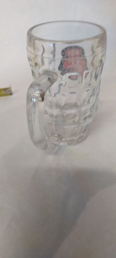biere birra, 1/2 pint tankard glass, collectors item, buyer collects or pays postage thank you, lovely advertising display item for any man cave pub restaurant etc .
