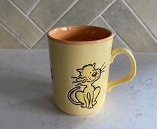 Vintage Staffordshire Tableware Yellow Cat Mug Made in England