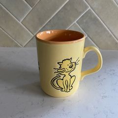 Vintage Staffordshire Tableware Yellow Cat Mug Made in England
