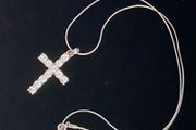 9ct white gold cross