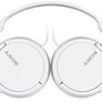 Sony MDR-ZX110AP Wired Overhead Headphones with Microphone, Neodymium Dynamic Drivers, Swivel Fold Design - White Image 2