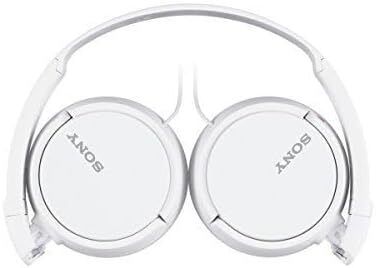 Sony MDR-ZX110AP Wired Overhead Headphones with Microphone, Neodymium Dynamic Drivers, Swivel Fold Design - White