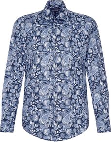 Seidensticker Men's Business Shirt, Paisley Pattern, Slim Fit, Size 45 / XXL