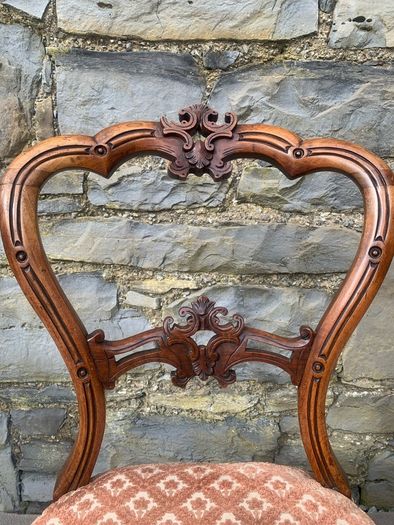 Victorian Carved Walnut Chairs.