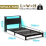 Single Bed with Charging Station and LED Image 9