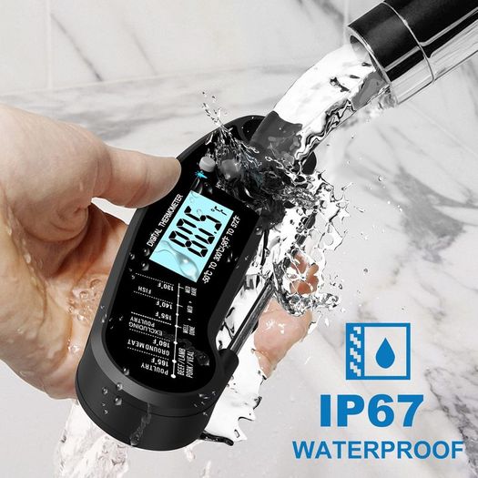Meat Thermometer with Probe - Instant Read Waterproof Kitchen Digital Food Thermometer for Cooking, Baking, Liquids, Candy, Grilling BBQ & Air Fryer