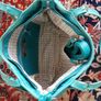 Turquoise Leather Tote, 16.5" x 12" Image 4