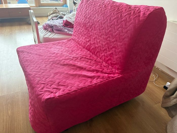 Pink IKEA chair bed