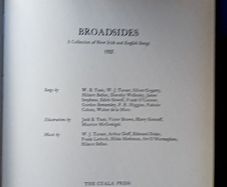 Broadsides - a collection of new Irish and English songs 1937