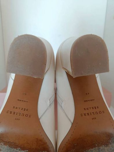 Sezane White Leather Ankle Boots - Size 40 - Worn Twice - RRP E200