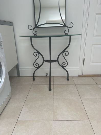 Cast Iron Alfrank console table and mirror