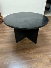 black circular table.