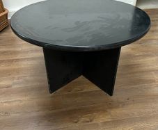 black circular table.