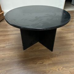 black circular table.
