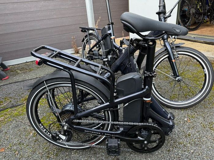2 x Raleigh Stow E Way electric folding bicycles