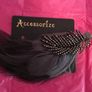 Vintage Style   Feather Hair Clip with Diamante Leaf Spine Image 7