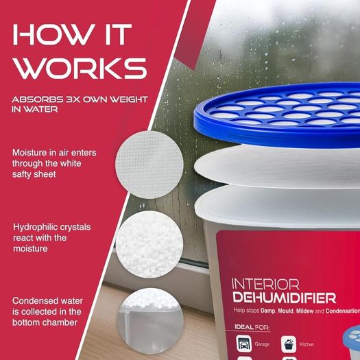 Moisture Absorber Dehumidifier - Condensation Remover for Damp, Mould, Home, Wardrobe, Kitchen, Bathroom, Basement, Garage, Bedroom, Caravan, Office - 20 Pack/500ml