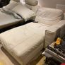 Cream Leather Corner Sofa Bed with Storage Genuine Leather Image 4
