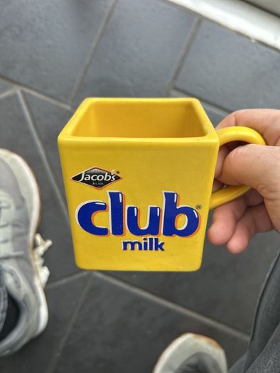Vintage Cadbury's Club Milk Square Mug 1980s Retro Promo Cup