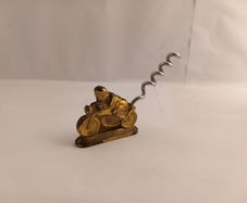 Vintage rare Antique art deco brass wine opener Isle of Man Motorcycle Figurine / Sculpture Solid brass vintage miniature great gift present display decor shop