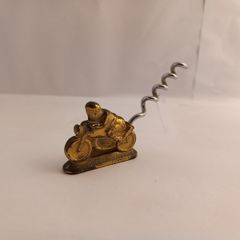 Vintage rare Antique art deco brass wine opener Isle of Man Motorcycle Figurine / Sculpture Solid brass vintage miniature great gift present display decor shop