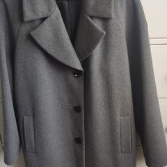 Independent Era JAEGER Grey Wool Coat Size UK 16 / EUR 44 (Pristine)