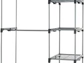 _Amazon Basics Double Rod Freestanding Closet, Silver