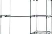 _Amazon Basics Double Rod Freestanding Closet, Silver