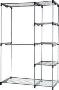 _Amazon Basics Double Rod Freestanding Closet, Silver