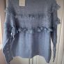 Bnwt blue crewneck jumper with frill detail one size Image 8
