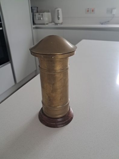 Vintage brass post box money bank