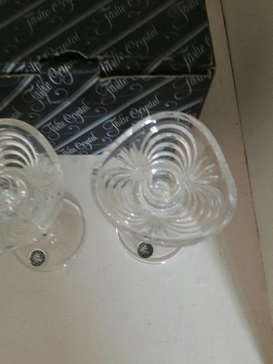 Pair filter crystal candleholders