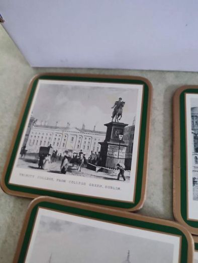 Set Of 6 Small Coasters Of Old Dublin Sites In Box.