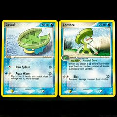 Lotad 63/107 and Lombre 34/107 EX Deoxys Pokemon Cards 2005